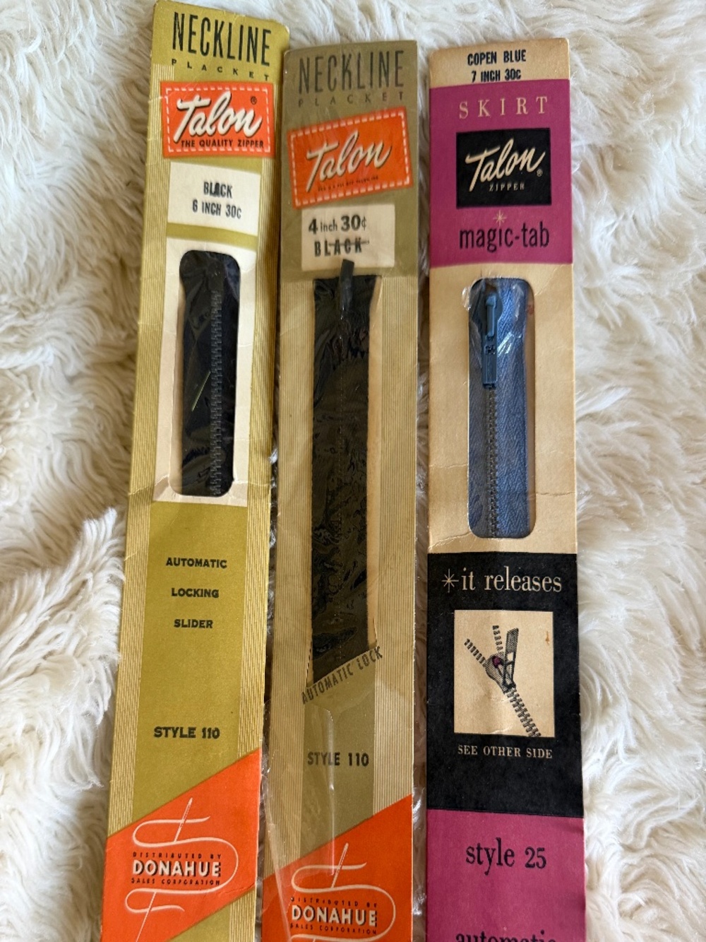 Vintage Zippers Lot of 3